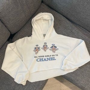 Cropped rare all good girls go to break hoodie